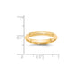 Solid 18K Yellow Gold 3mm Half Round with Edge Men's/Women's Wedding Band Ring Size 6