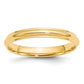 Solid 18K Yellow Gold 3mm Half Round with Edge Men's/Women's Wedding Band Ring Size 8