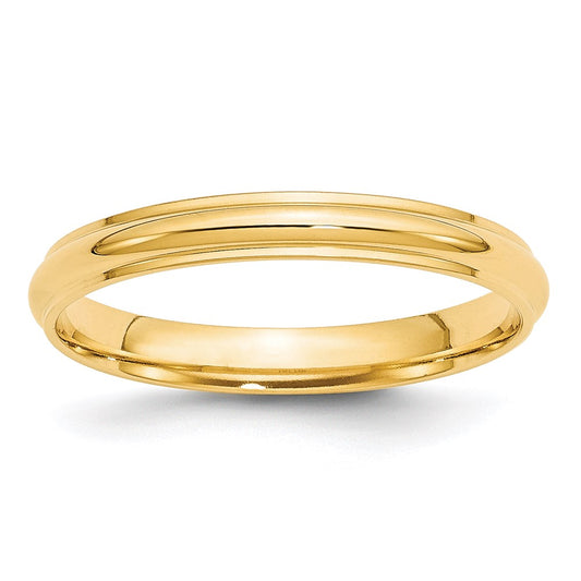 Solid 18K Yellow Gold 3mm Half Round with Edge Men's/Women's Wedding Band Ring Size 5.5
