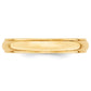 Solid 18K Yellow Gold 4mm Half Round with Edge Men's/Women's Wedding Band Ring Size 4