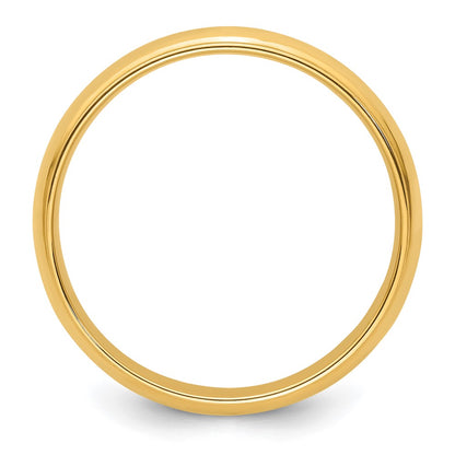 Solid 14K Yellow Gold 5mm Half Round with Edge Men's/Women's Wedding Band Ring Size 12.5