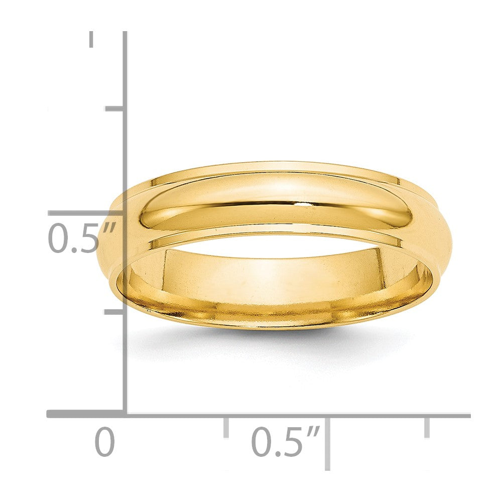 Solid 14K Yellow Gold 5mm Half Round with Edge Men's/Women's Wedding Band Ring Size 12.5