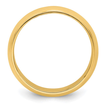 Solid 14K Yellow Gold 8mm Half Round with Edge Men's/Women's Wedding Band Ring Size 4.5