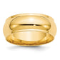 Solid 18K Yellow Gold 8mm Half Round with Edge Men's/Women's Wedding Band Ring Size 5.5