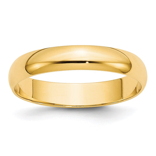 Solid 18K Yellow Gold 4mm Light Weight Half Round Men's/Women's Wedding Band Ring Size 10