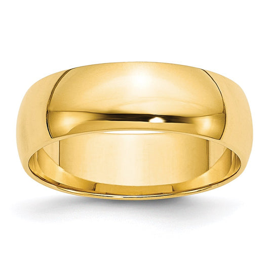 Solid 18K Yellow Gold 6mm Light Weight Half Round Men's/Women's Wedding Band Ring Size 10