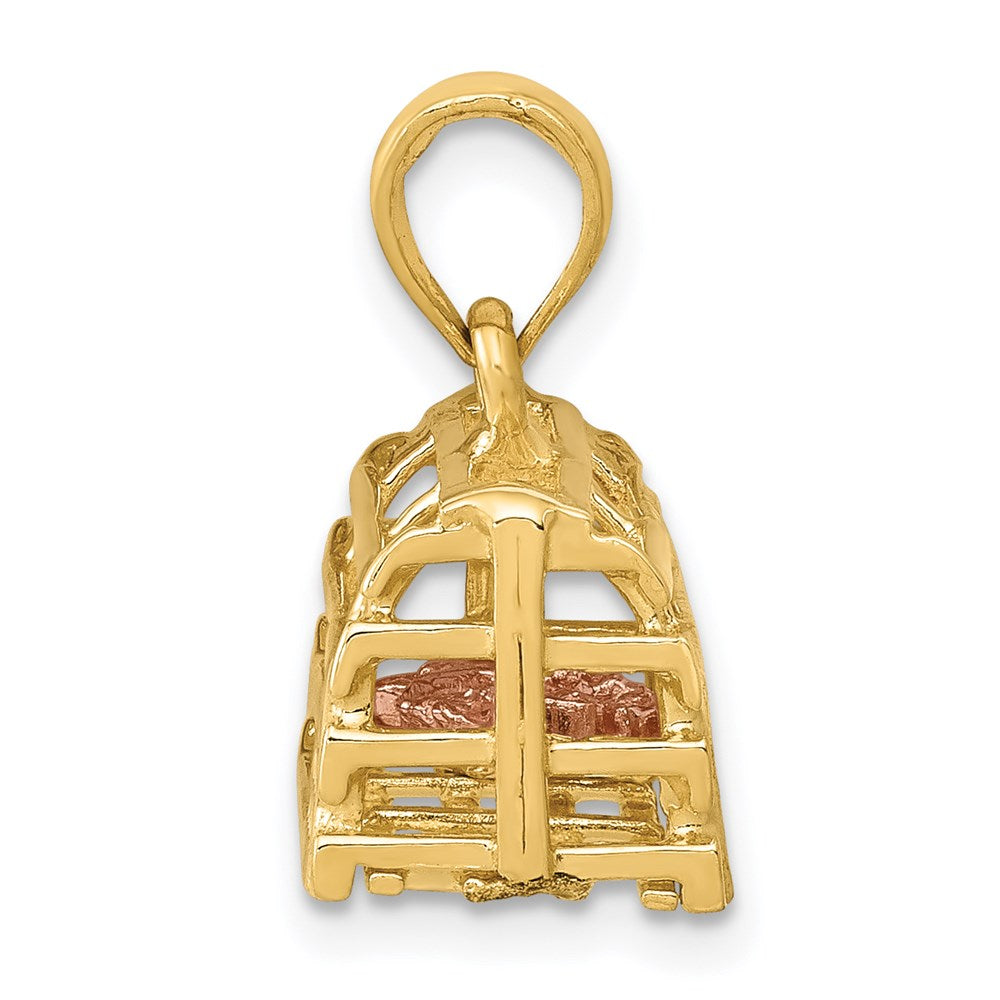 14k Two-tone Gold Two-tone Gold Polished 3-D Lobster Trap Pendant