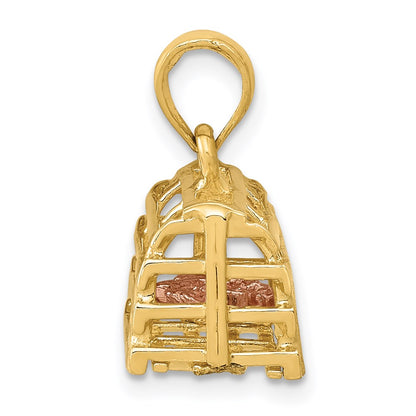 14k Two-tone Gold Two-tone Gold Polished 3-D Lobster Trap Pendant