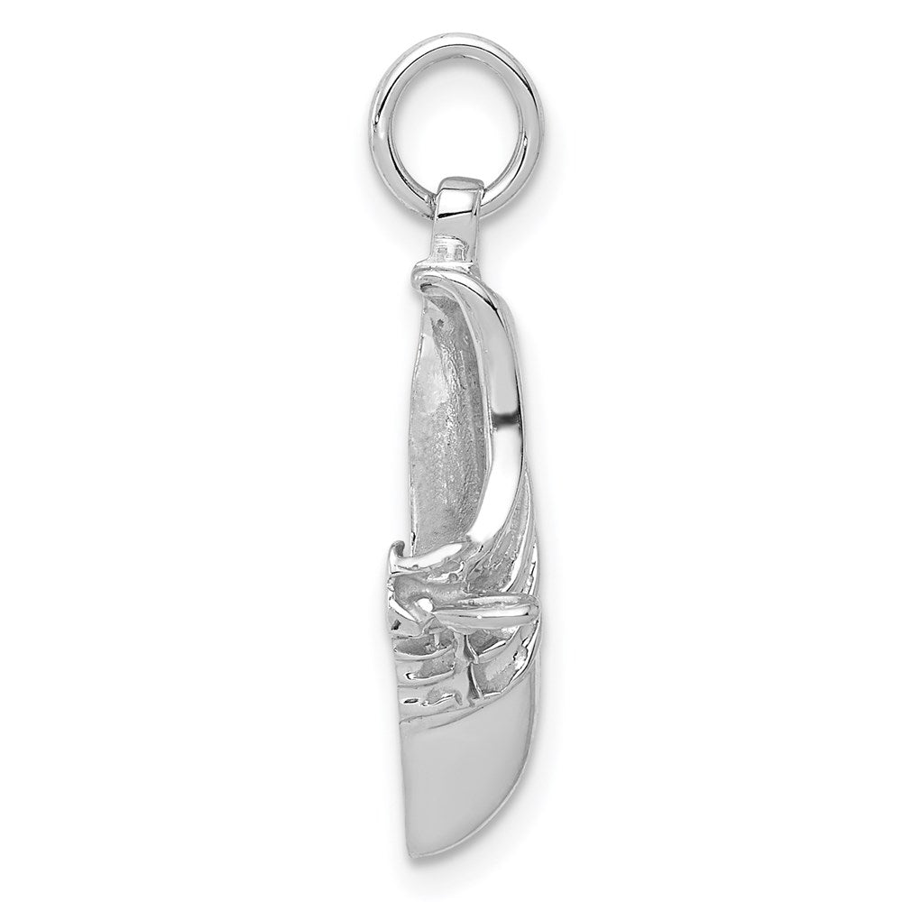 14k White Gold Polished Open-Backed Jogging Shoe Pendant