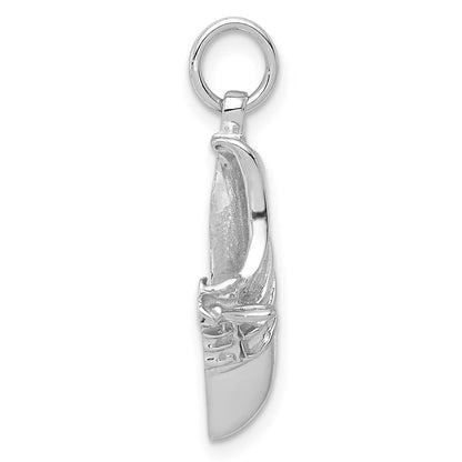 14k White Gold Polished Open-Backed Jogging Shoe Pendant