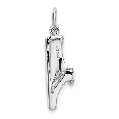 14k White Gold Polished Open-Backed Jogging Shoe Pendant