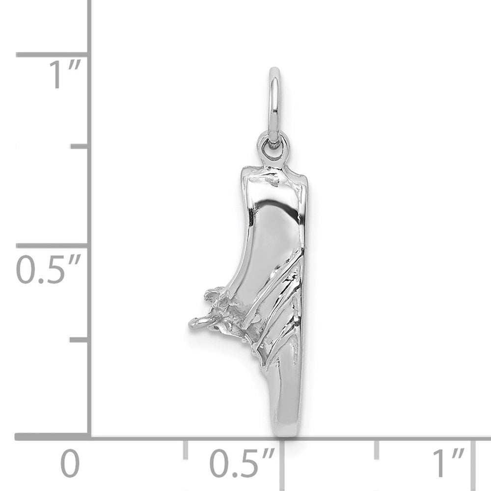 14k White Gold Polished Open-Backed Jogging Shoe Pendant