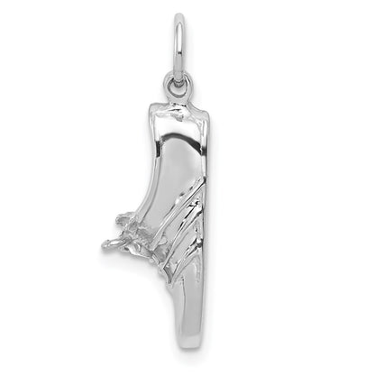 14k White Gold Polished Open-Backed Jogging Shoe Pendant
