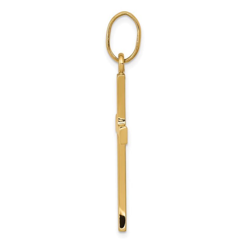 14k Yellow Gold Polished Cross Pendant