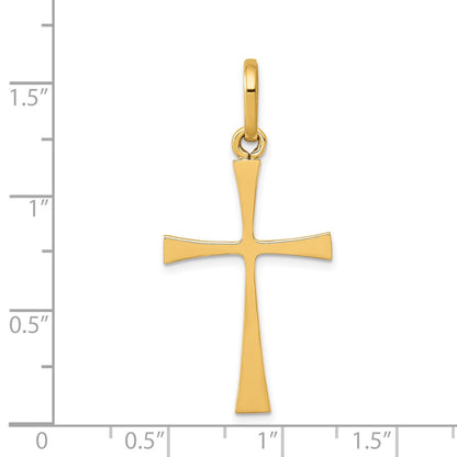 14k Yellow Gold Polished Cross Pendant