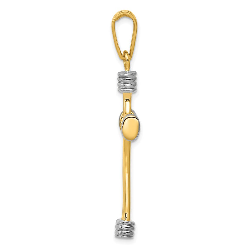14k Yellow & Rhodium Gold w/Rhodium Fancy Cross Pendant