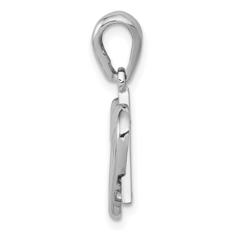 14k White Gold Star of David Heart Pendant