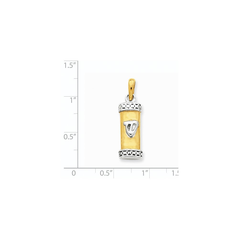 14k Two-tone Gold Mezuzah Pendant