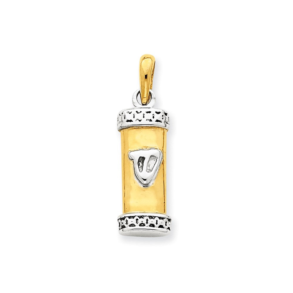 14k Two-tone Gold Mezuzah Pendant