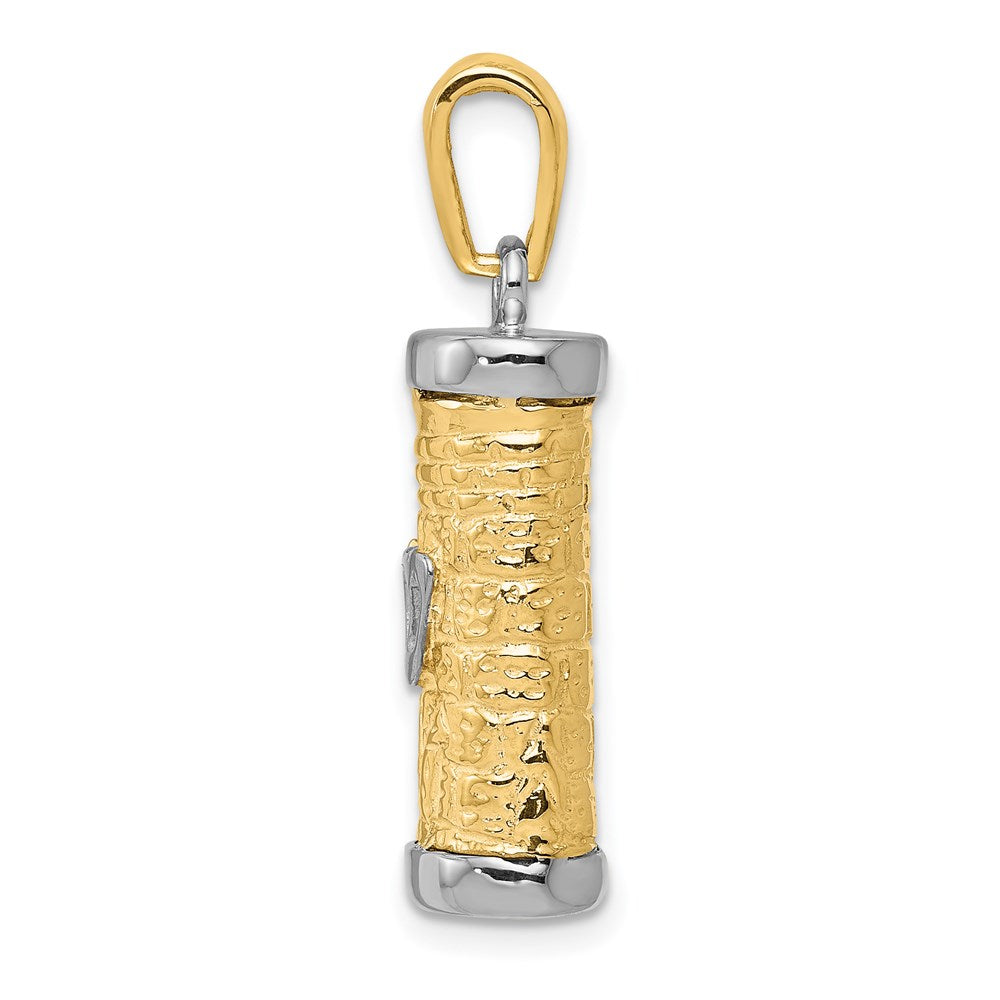 14k Two-tone Gold Two-tone Gold 3D Mezuzah Pendant