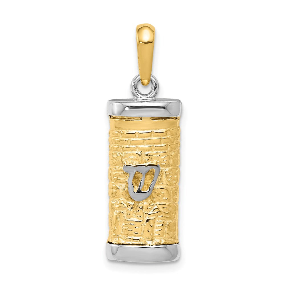 14k Two-tone Gold Two-tone Gold 3D Mezuzah Pendant