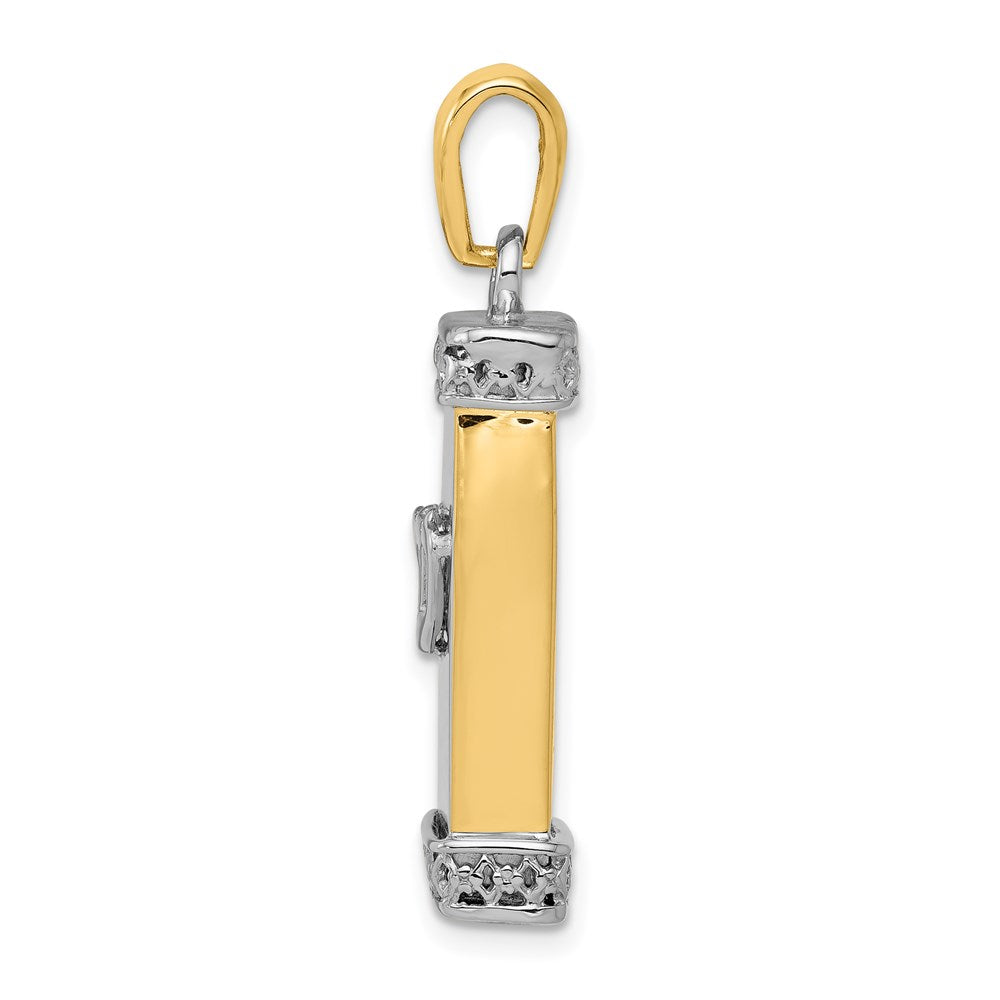 14k Two-tone Gold Two-tone Gold 3D Mezuzah Pendant