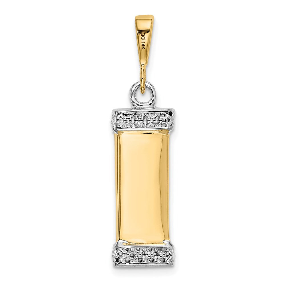 14k Two-tone Gold Two-tone Gold 3D Mezuzah Pendant