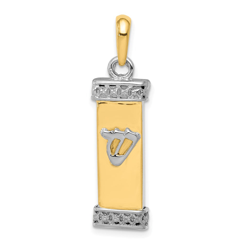 14k Two-tone Gold Two-tone Gold 3D Mezuzah Pendant