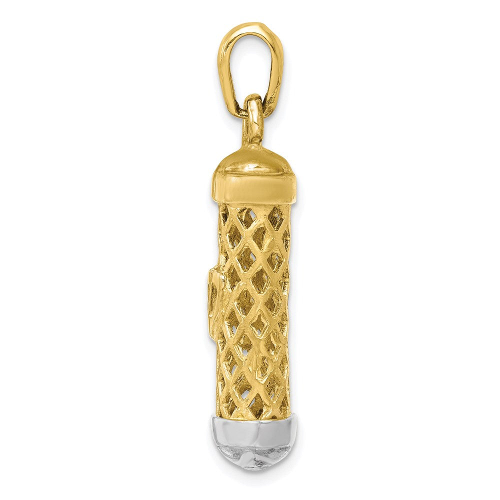 14k Two-tone Gold Two-tone Gold 3D Mezuzah Pendant