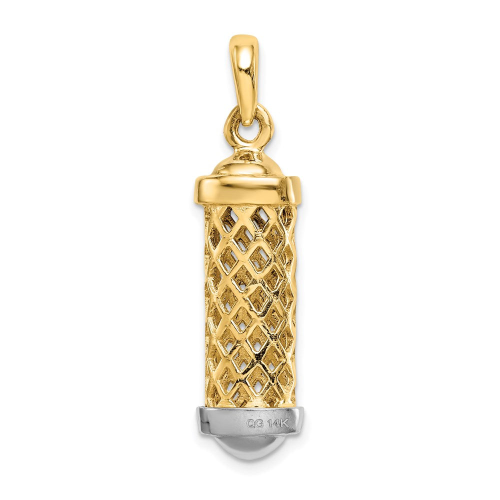 14k Two-tone Gold Two-tone Gold 3D Mezuzah Pendant