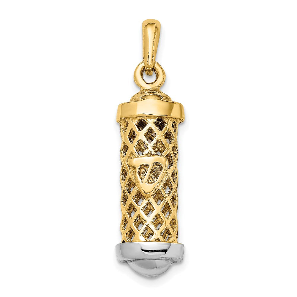 14k Two-tone Gold Two-tone Gold 3D Mezuzah Pendant