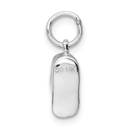 14k White Gold  3D White Gold Baby Shoe Charm