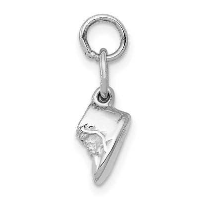 14k White Gold 3D Moveable White Gold Baby Shoes Charm