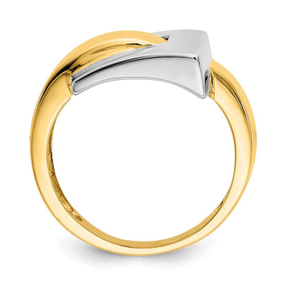 14k Two-Tone Gold Polished Buckle Ring