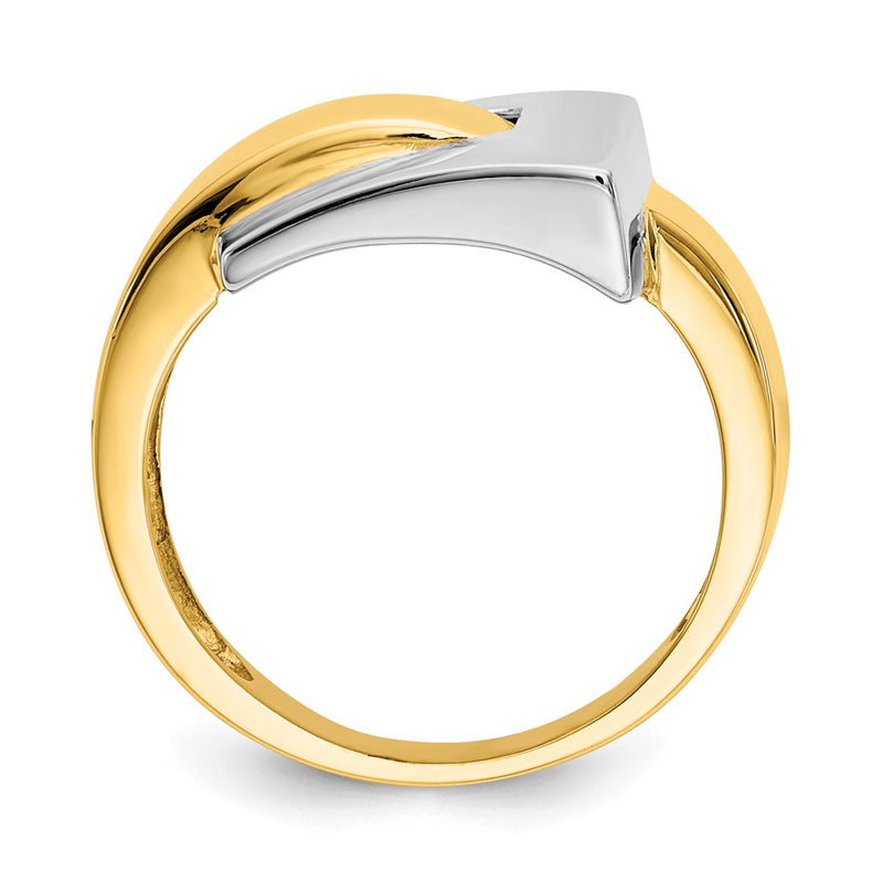 14k Two-Tone Gold Polished Buckle Ring
