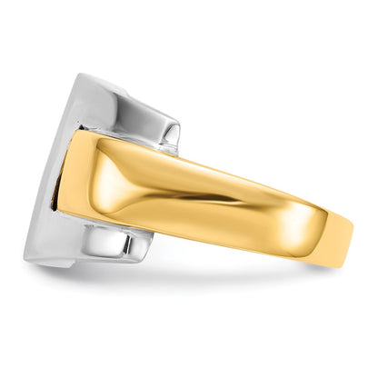 14k Two-Tone Gold Polished Buckle Ring