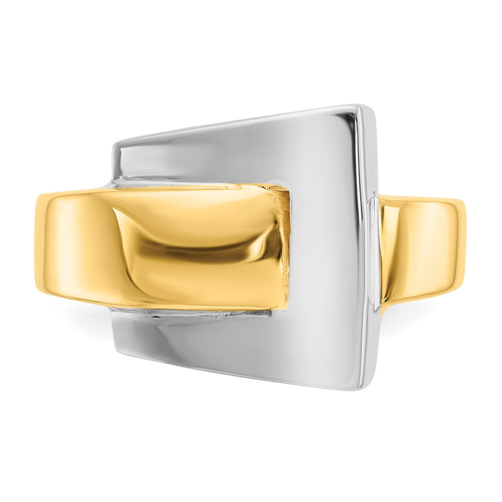 14k Two-Tone Gold Polished Buckle Ring