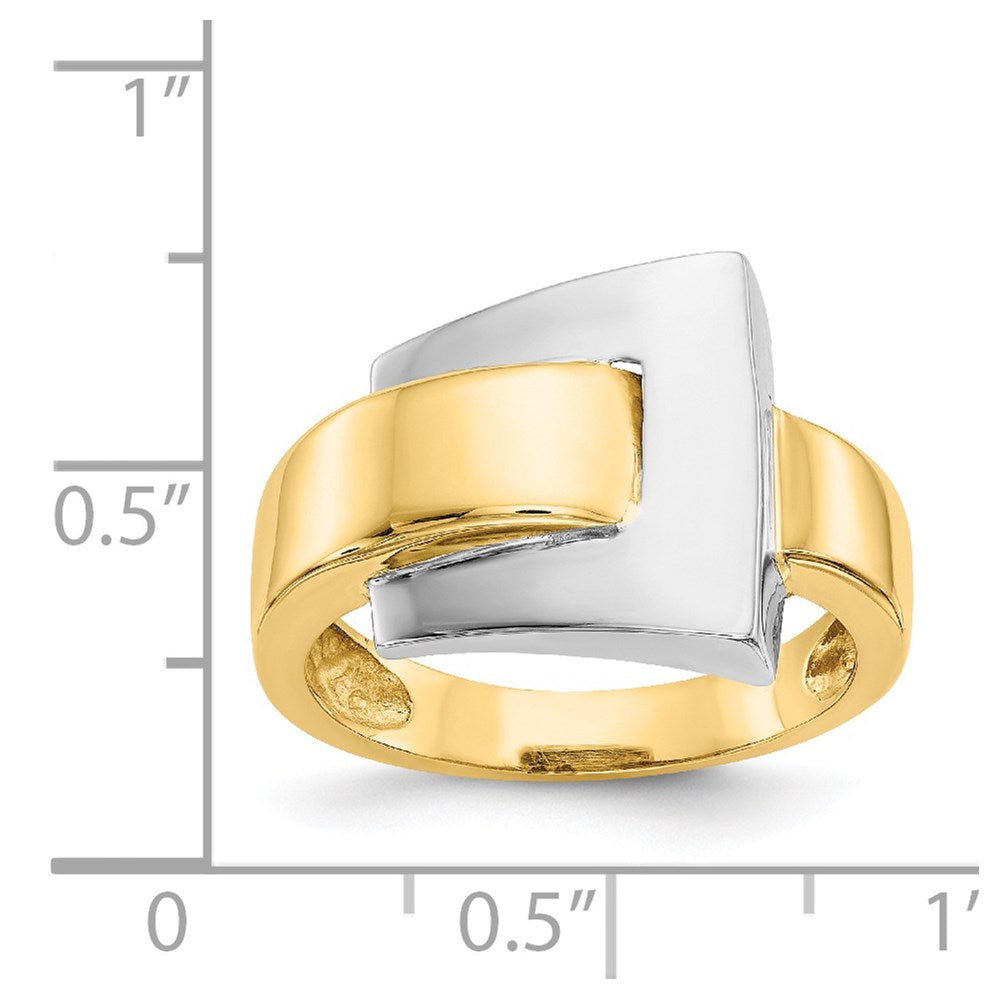 14k Two-Tone Gold Polished Buckle Ring