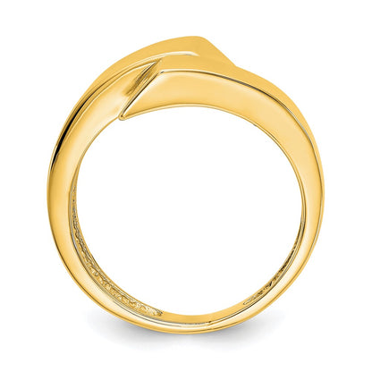 14K Yellow Gold Square Overlapping Ring