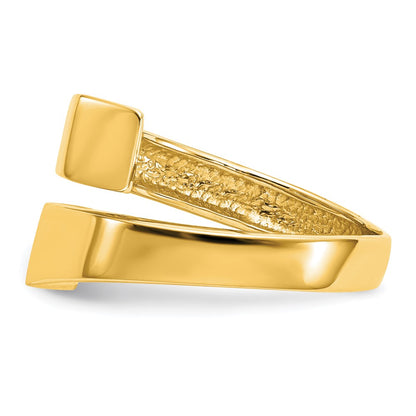 14K Yellow Gold Square Overlapping Ring