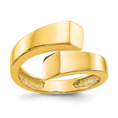 14K Yellow Gold Square Overlapping Ring