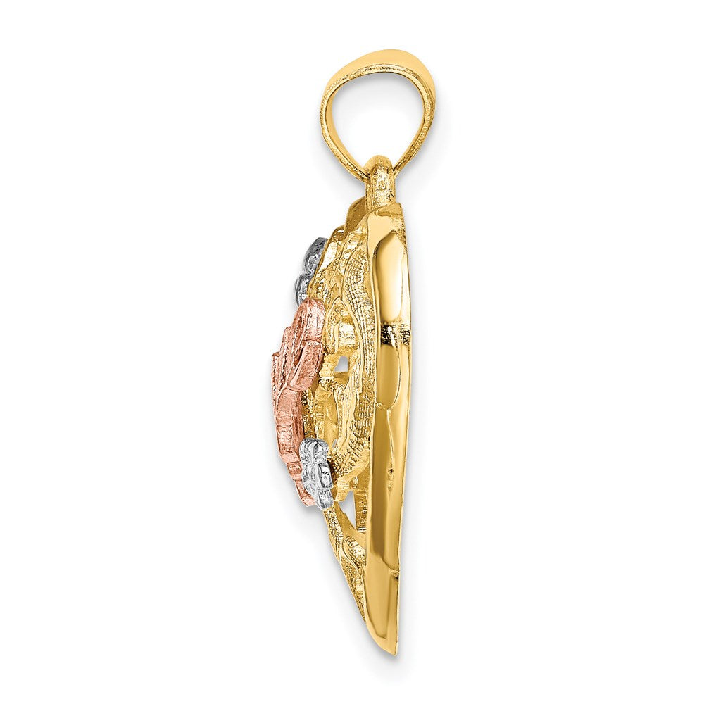 14k Two-tone Gold w/White Rhodium LOVE Heart Charm
