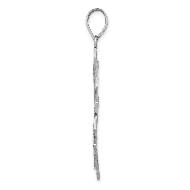 14k White Gold Snowflake Pendant
