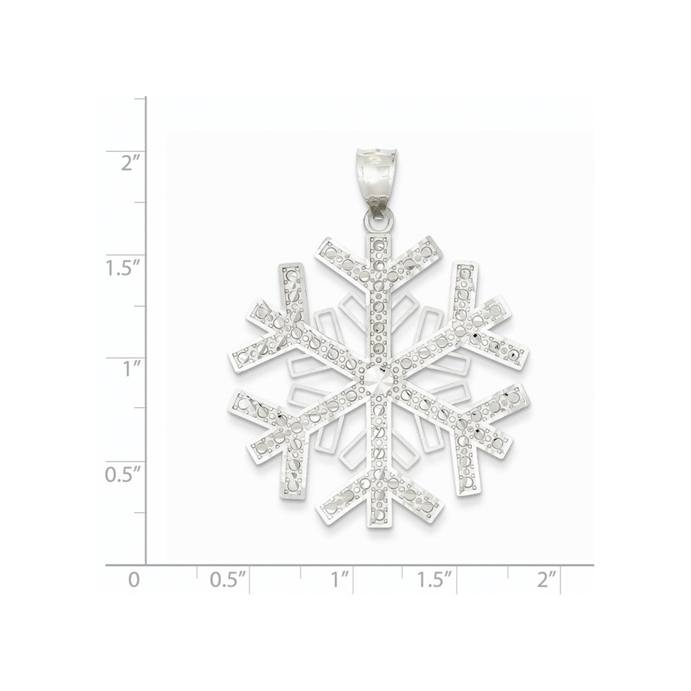 14k White Gold Snowflake Pendant