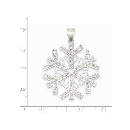 14k White Gold Snowflake Pendant