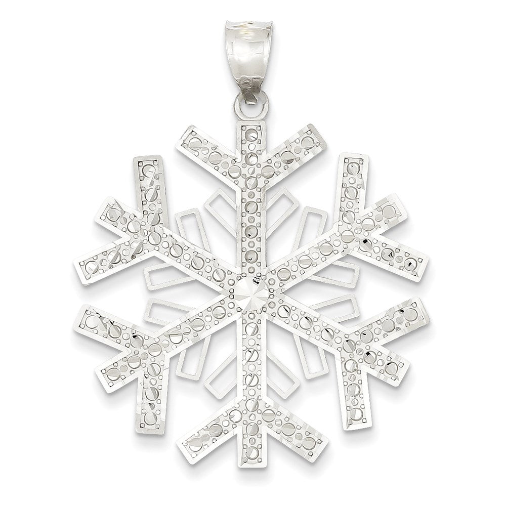 14k White Gold Snowflake Pendant