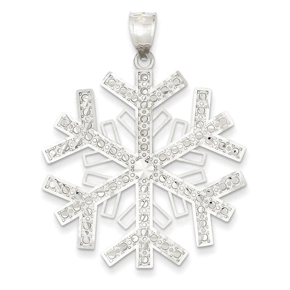 14k White Gold Snowflake Pendant