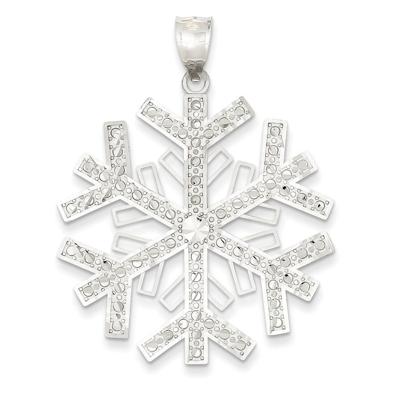 14k White Gold Snowflake Pendant