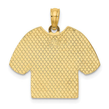 14k Yellow & Rhodium Gold w/Rhodium US AIR FORCE T-Shirt Charm