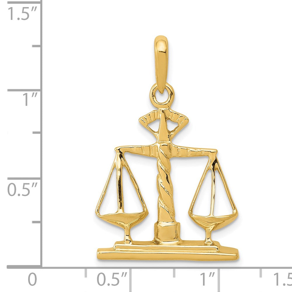 14k Yellow Gold Scales of Justice Pendant